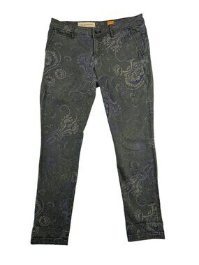 Pilcro & The Letterpress Women’s 24P Paisley Print Green Pants Anthropologie